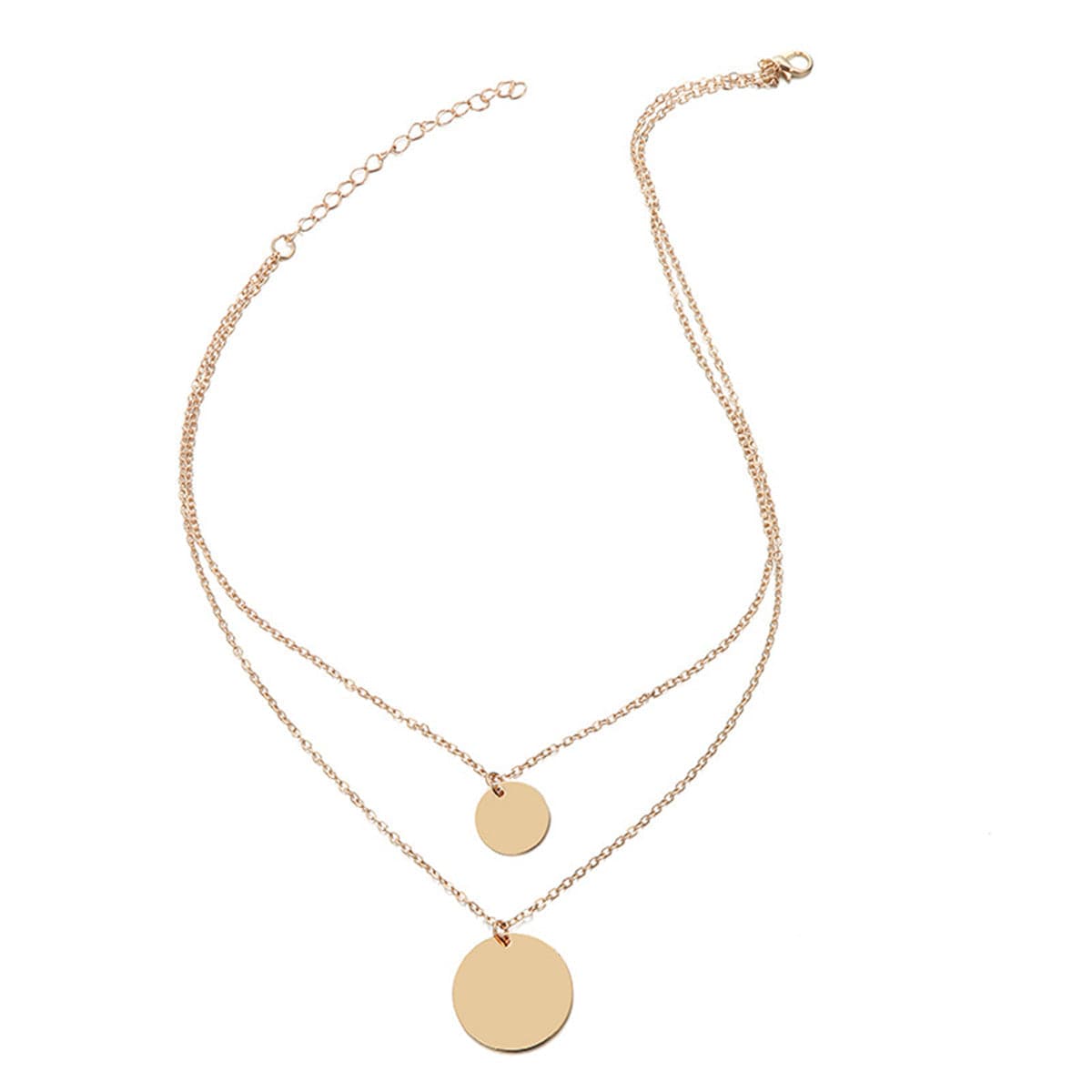18K Gold-Plated Layered Disk Pendant Necklace