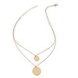 18k Gold-Plated Layered Disk Pendant Necklace
