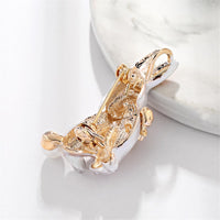 White & Cubic Zirconia Rabbit Brooch