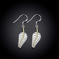 Silver-Plated & 18k Gold-Plated Wing Drop Earrings - streetregion