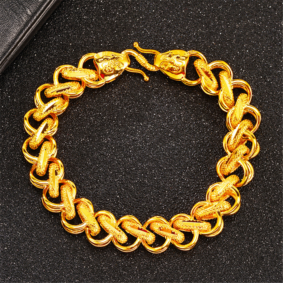 24K Gold-Plated Intertwined Bracelet, gold bracelet for women, everyday style, front view