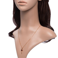 Red Crystal & 18k Rose Gold-Plated Heart Key Pendant Necklace