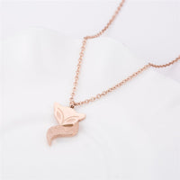 18k Rose Gold-Plated Frosted Fox Pendant Necklace - streetregion