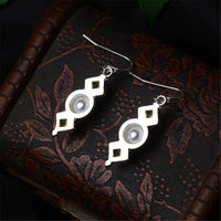 Green Crystal & Imitation Pearl Square Drop Earrings - streetregion