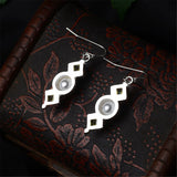 Green Crystal & Imitation Pearl Square Drop Earrings - streetregion