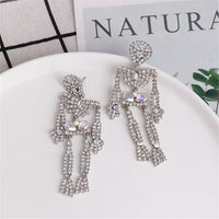 Crystal & Cubic Zirconia Skeleton Drop Earrings