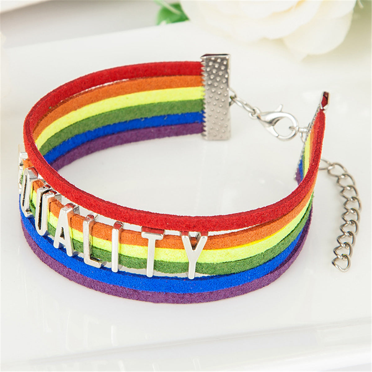 Red & Purple 'Equality' Cord Bracelet