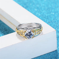 Cubic Zirconia & Two-Tone Cocktail Ring