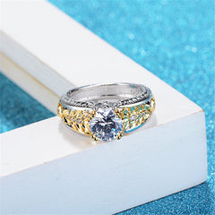 Cubic Zirconia & Two-Tone Cocktail Ring