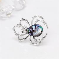 Cubic Zirconia & Abalone Shell Spider Brooch