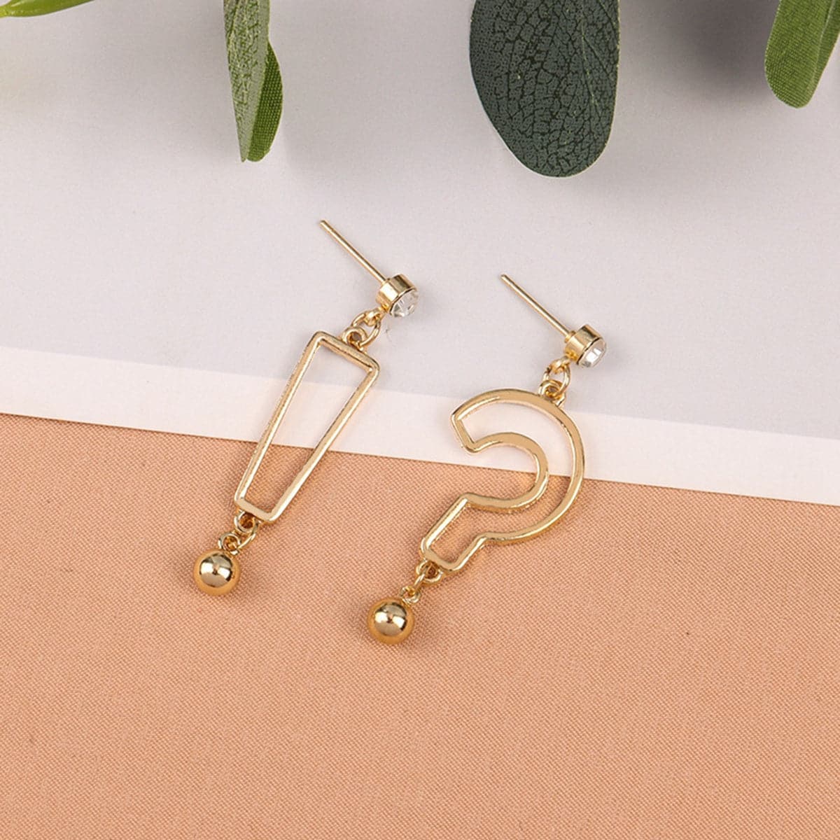 Cubic Zirconia & 18K Gold-Plated Expression Drop Earrings