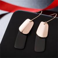 Black & 18k Rose Gold-Plated Scale Drop Earring