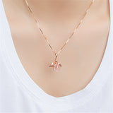 Pink Crystal & 18k Rose Gold-Plated Angel Pendant Necklace