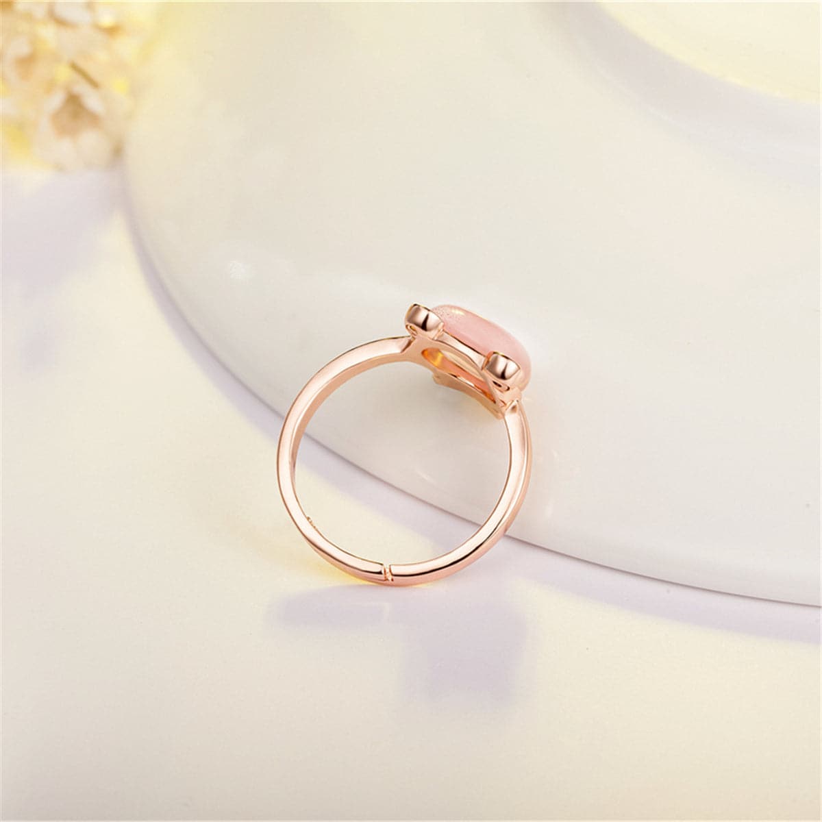 Pink Crystal and Cubic Zirconia Kitty Ring, statement rings for women, everyday style, styled look