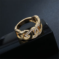 Cubic Zirconia Interlocking Circles Ring