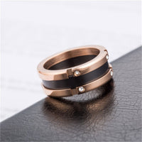 Cubic Zirconia & 18k Rose Gold-Plated Roman Numeral Band