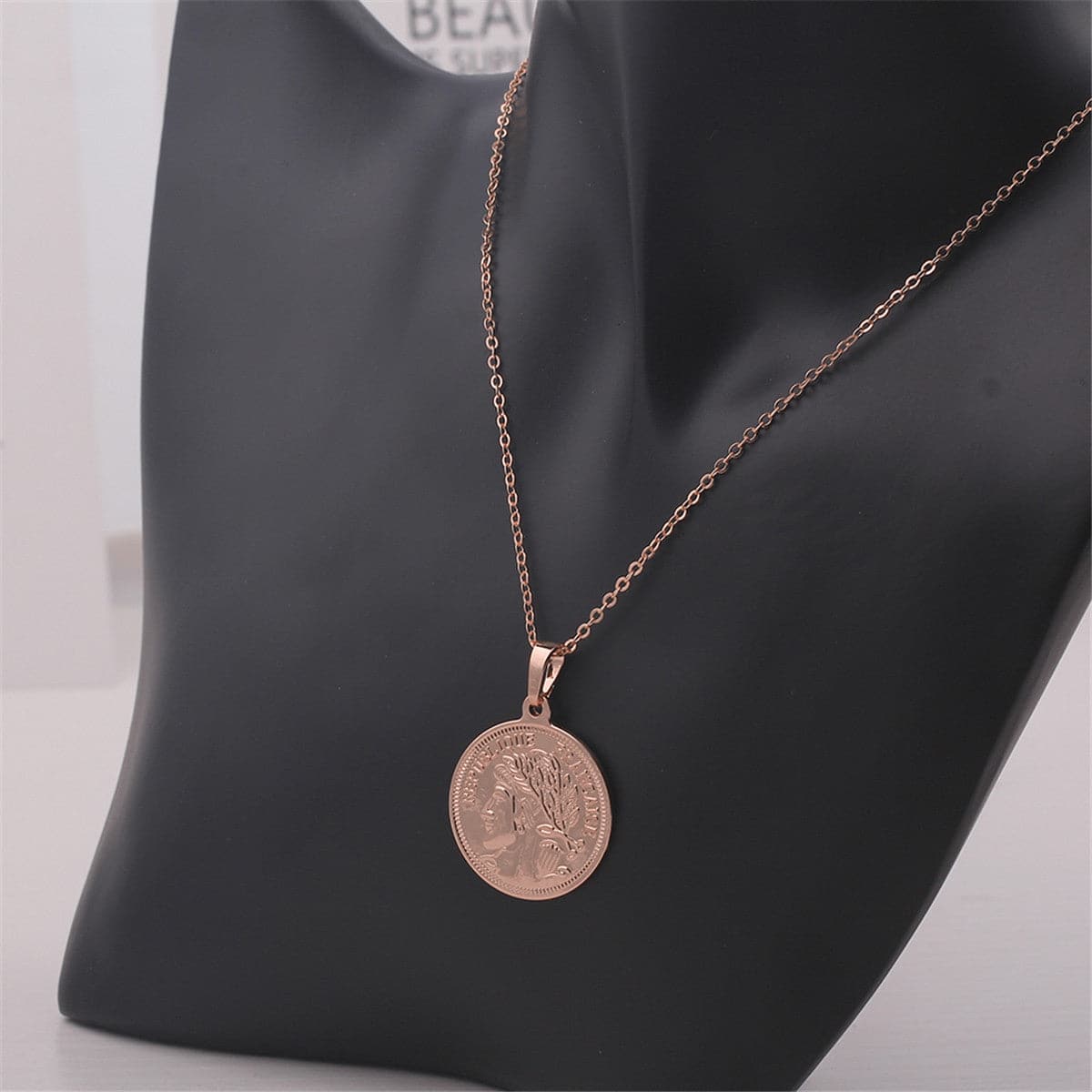 18K Rose Gold-Plated Republique Coin Pendant Necklace