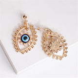 Imitation Pearl & Goldtone Evil Eye Drop Earrings