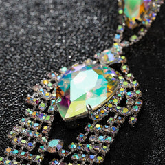 Cubic Zirconia & Crystal Pear Tassel Drop Earrings