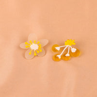 Yellow & White Mismatch Flower Stud