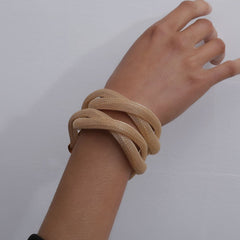 18K Gold-Plated Net Stacked Cuff