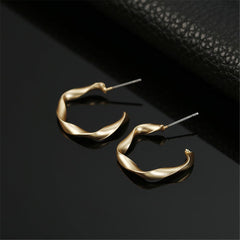 18K Gold-Plated Twisted Hoop Earrings