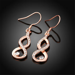 Cubic Zirconia & Rose Goldtone Figure-Eight Drop Earrings - streetregion