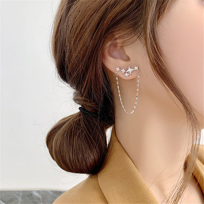 Cubic Zirconia & Silver-Plated Star Stud Earrings Set