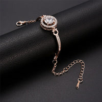 cubic zirconia & 18k Rose Gold-Plated Circle-Accent Bracelet - streetregion