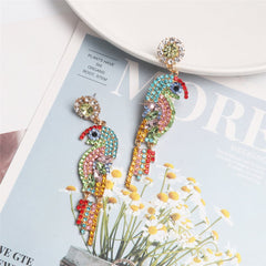 Crystal & Cubic Zirconia Parrot Drop Earrings