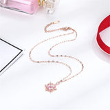 Crystal & Rose Goldtone Snowflake Pendant Necklace