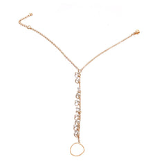 Acrylic & 18K Gold-Plated Ankle-To-Toe Ring Charm Anklet