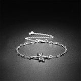 Silver-Plated Dragonfly Anklet