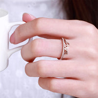 cubic zirconia & 18k Rose Gold-Plated 'Love' Ring - streetregion