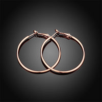 Rose Goldtone Hoop Earrings - streetregion