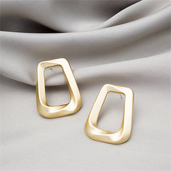 18K Gold-Plated Open Ladder Stud Earrings