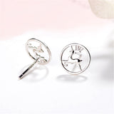 Silver-Plated Jumping Deer Stud Earrings