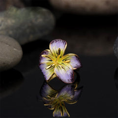 Purple & 18K Gold-Plated Flower Ring