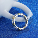 Cubic Zirconia & Two-Tone X Band Ring