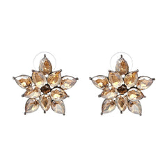 Champagne Crystal Star Stud Earrings