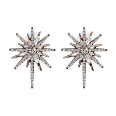 Cubic Zirconia & Crystal Star Stud Earrings