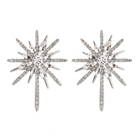 Cubic Zirconia & Crystal Sparkling Star Stud Earrings