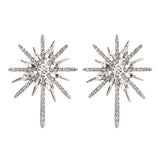 Cubic Zirconia & Crystal Sparkling Star Stud Earrings
