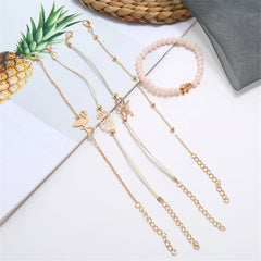 Acrylic & Polyster 18K Gold-Plated Beach Bracelet Set