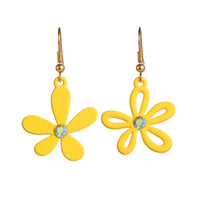 Yellow Acrylic & Cubic Zirconia 18K Gold-Plated Flower Drop Earrings