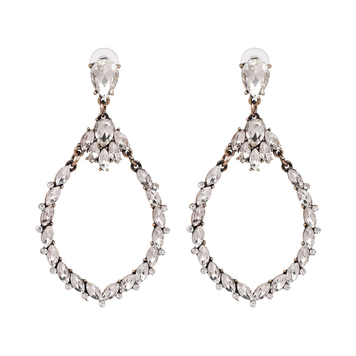 Crystal & Cubic Zirconia Marquise-Cut Drop Earrings