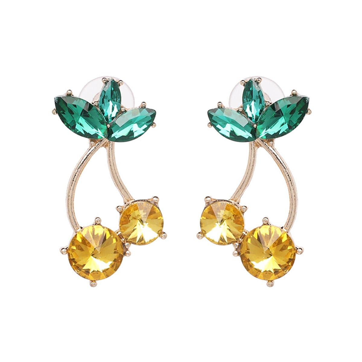 Yellow & Green Cherry Drop Earrings