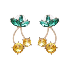 Yellow & Green Cherry Drop Earrings
