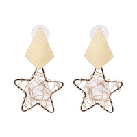 Crystal & Goldtone Geometric Star Drop Earrings