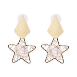 Crystal & Goldtone Geometric Star Drop Earrings
